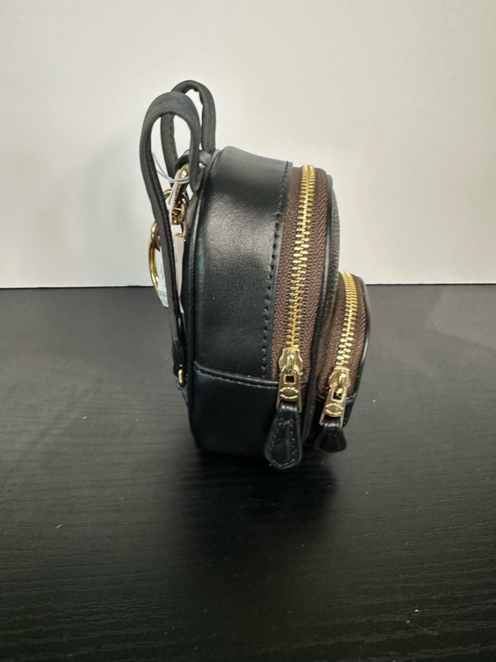 Coach Mini Court Backpack Bag Charm Walnut/Black with Gold Hardware CX066 - Picture 2 of 6